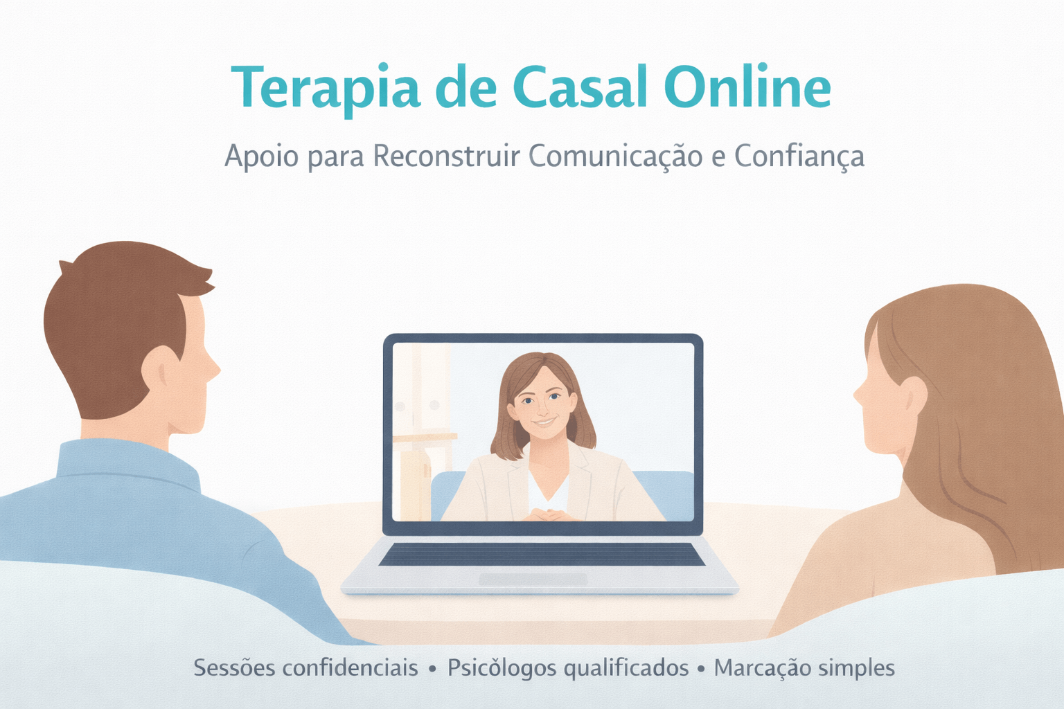 Casal em sessão de terapia online - Apoio psicológico para casais em Portugal